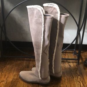 Stuart Weitzman Parka Over The Knee Shearling Trim